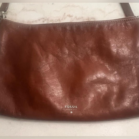 Fossil Soft Tan Leather Toaster Adjustable Strap Crossbody Bag Handbag Purse - Picture 2 of 14